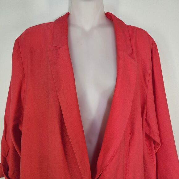 Maurice's Blazer Women Size XL Textured One Button 3/4 Cuffed Sleeve Faux Pocket - Picture 5 of 11